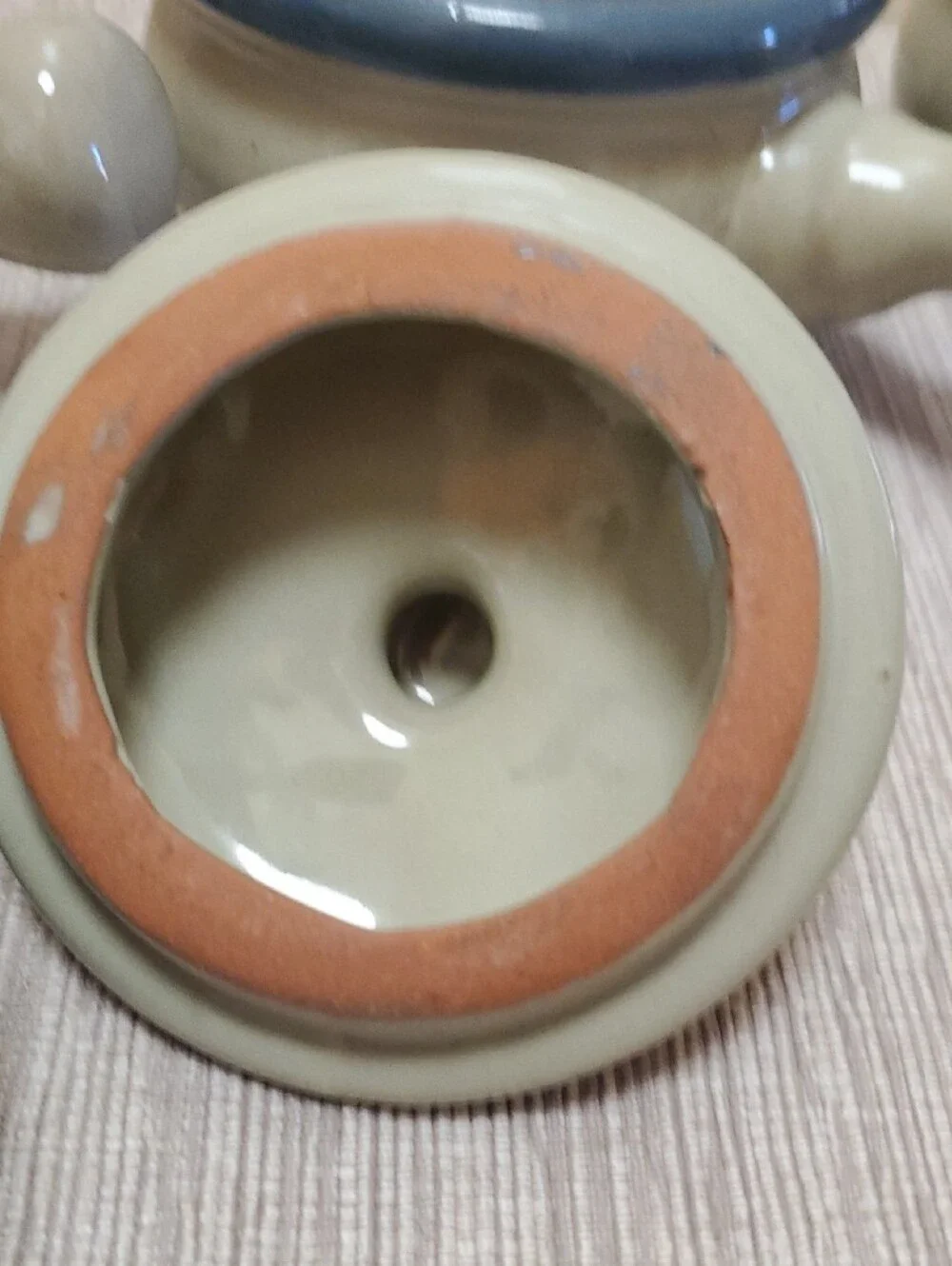 Set of 5 Blue stoneware soup crocks